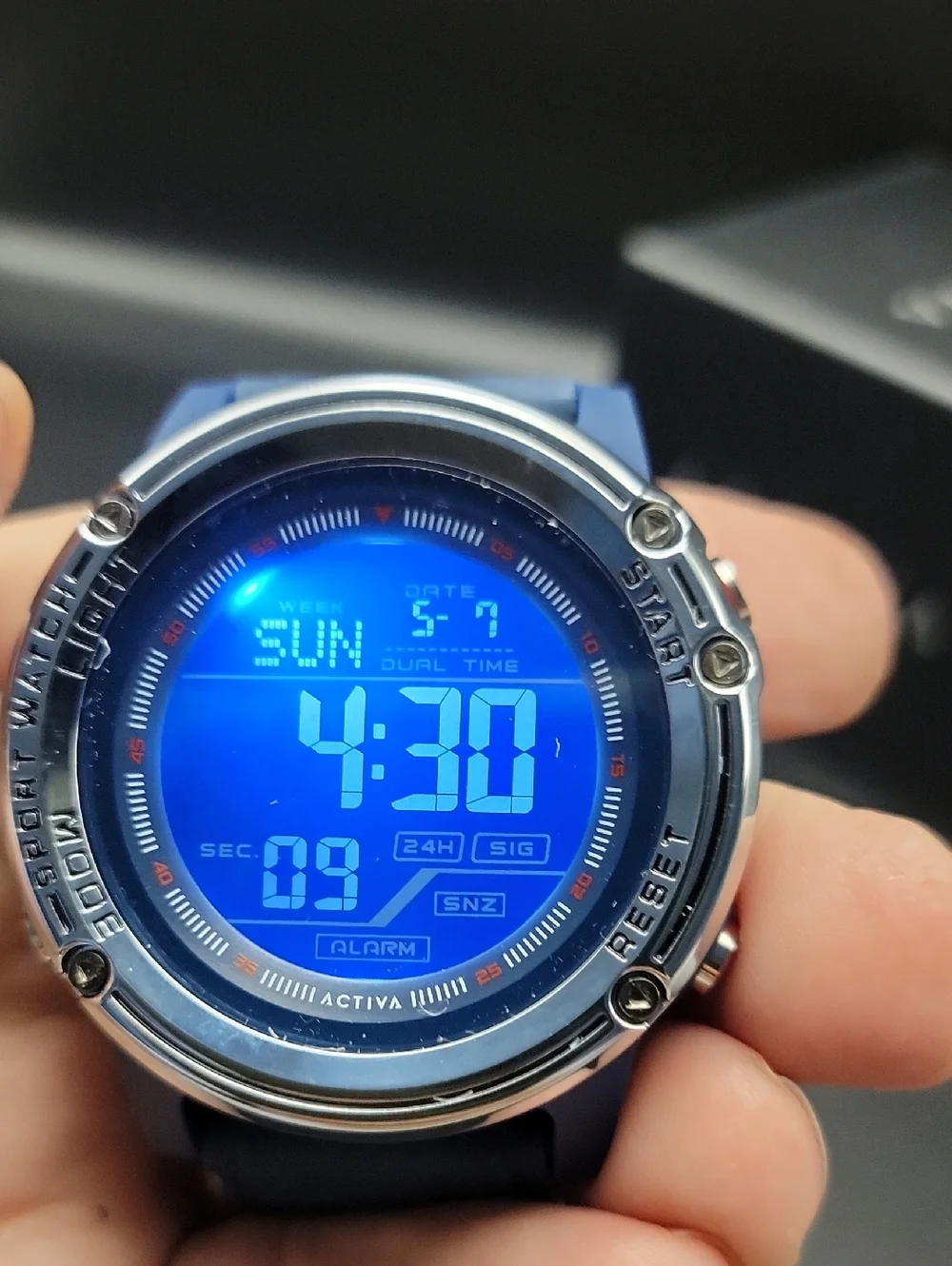 Activa Voyager of Time X Invicta Men's Digital Watch 52mm Navy Blue ACW8125-004